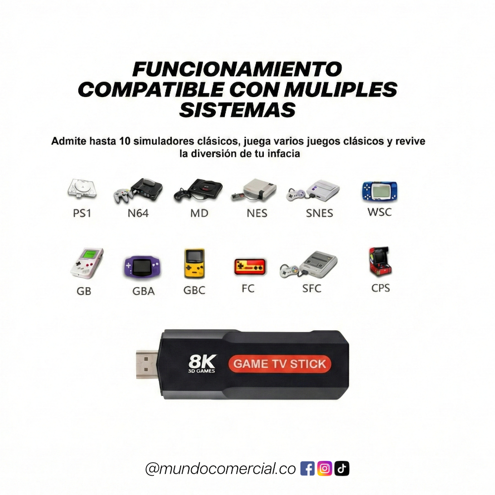 Consola Game TV Stick 8K Pro Max™ – Consola + Smart TV en un Solo Dispositivo