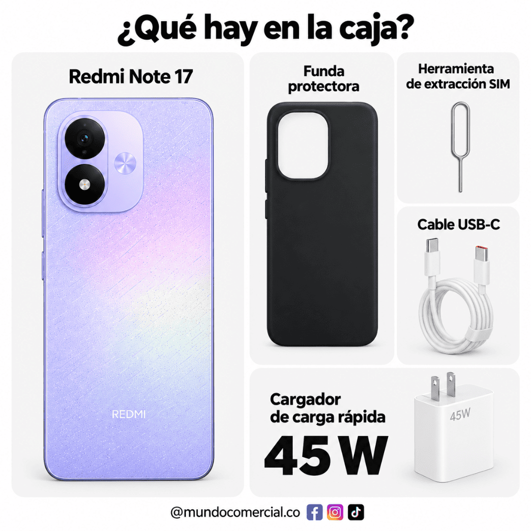 Celular Xiaomi Redmi Note 17 | 256GB | 8GB RAM | Potencia y Batería para más