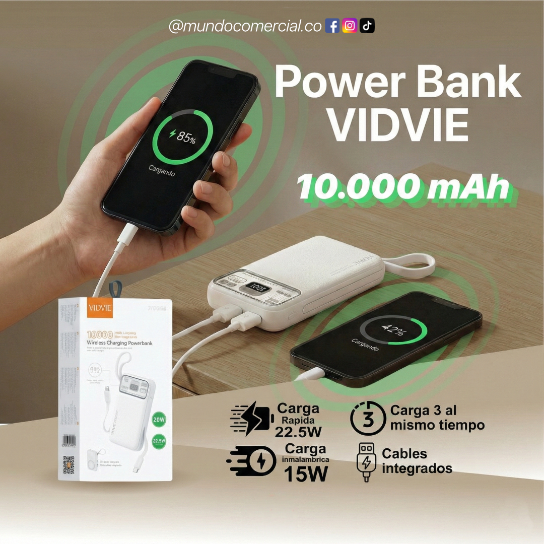 Power Bank Inalámbrico – Carga Rápida