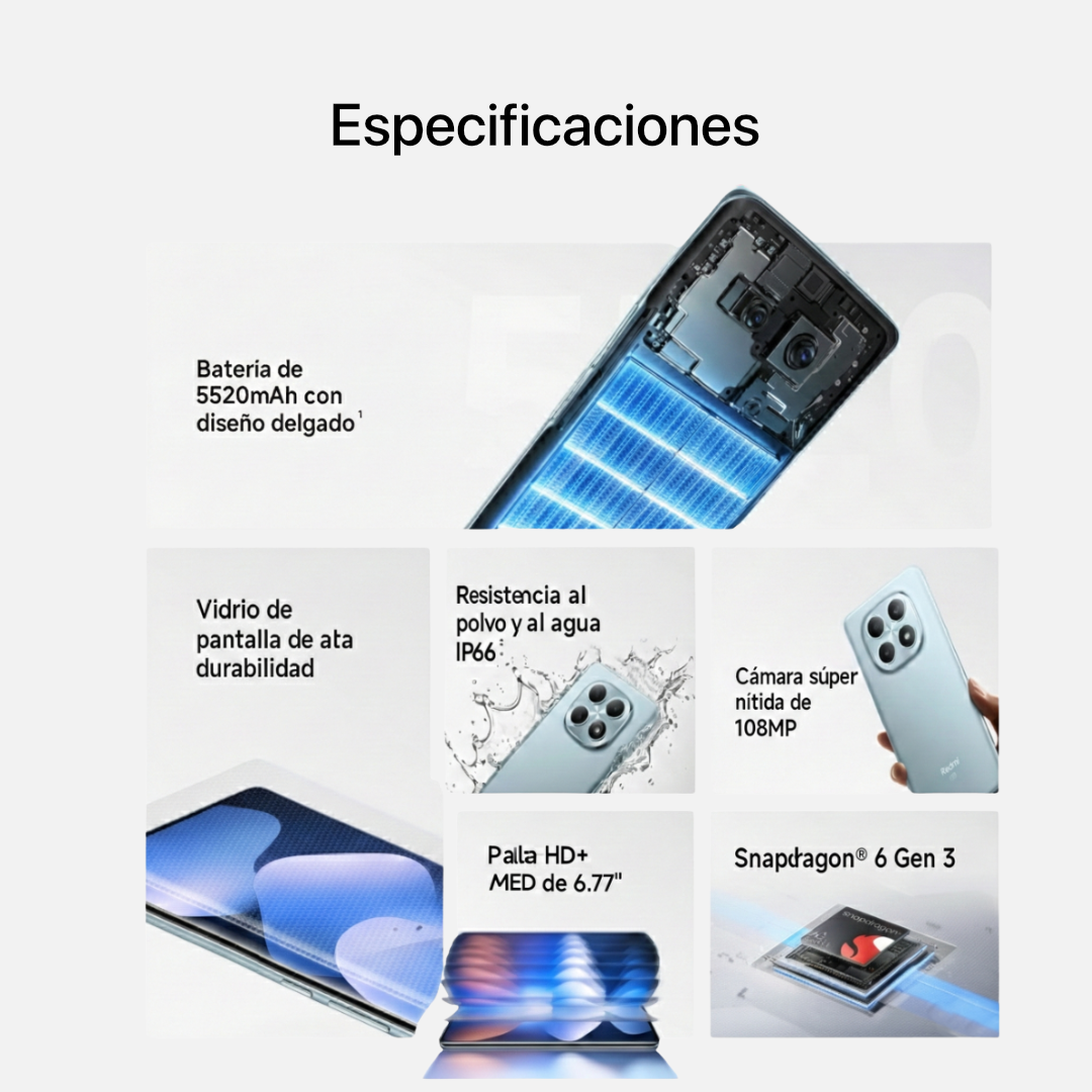 Celular Xiaomi Redmi Note 15 | 5G | 8GB RAM + 256GB – Potencia y Cámara de Alto Nivel