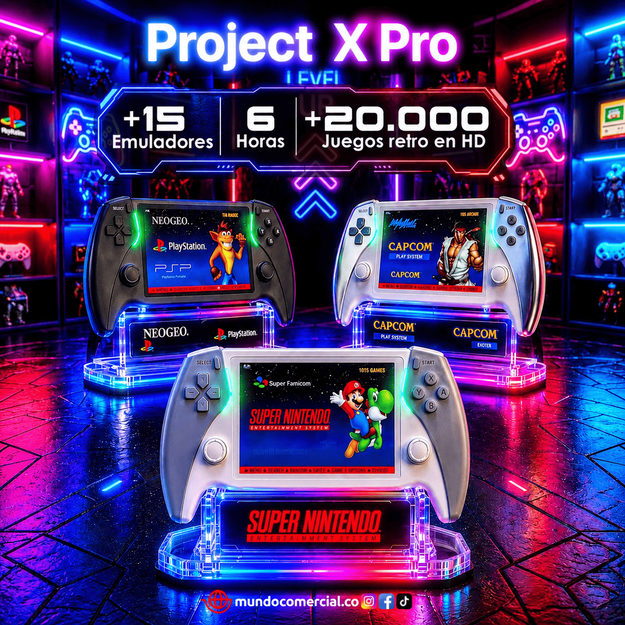Consola Retro Portátil Project X Pro con 20.000 Juegos | PS1, Nintendo 64, PSP, Super Nintendo