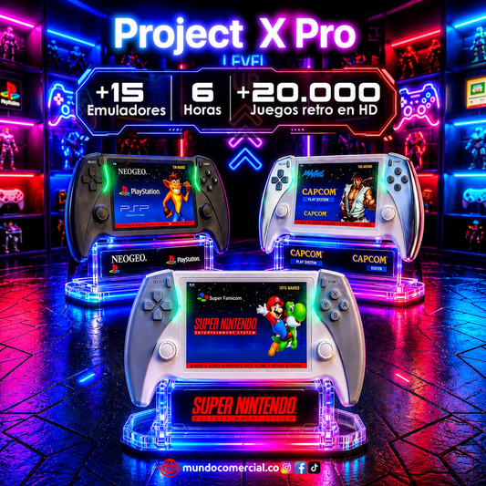 Consola Retro Portátil Project X Pro con 20.000 Juegos | PS1, Nintendo 64, PSP, Super Nintendo