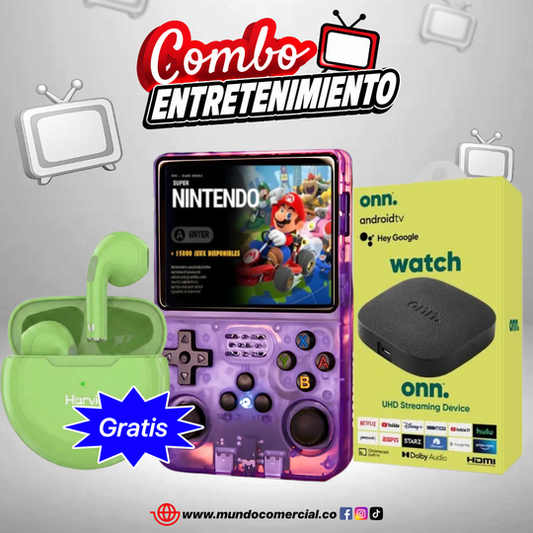 Portátil R36S + Streaming Watch Onn 4K