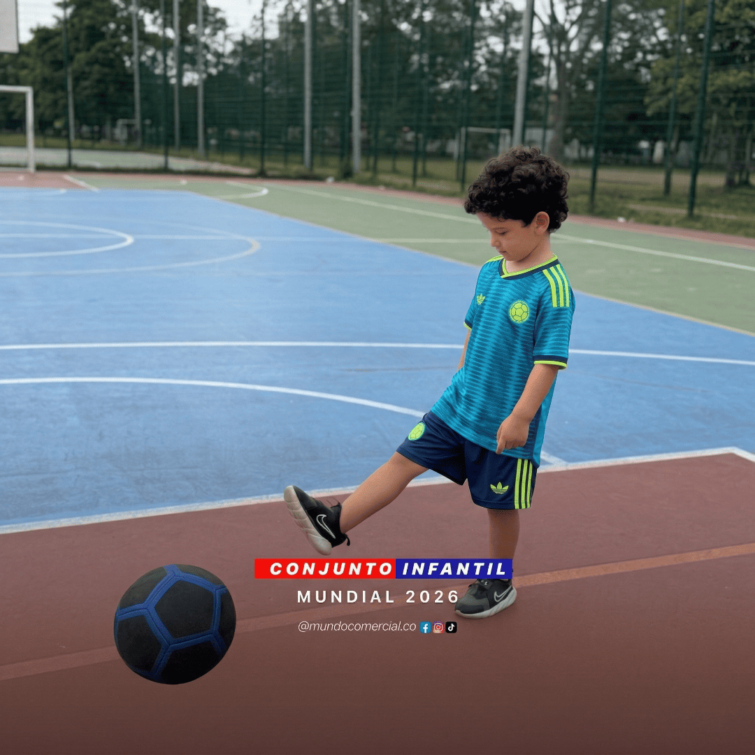 Conjunto Infantil Colombia Mundial 2026 – Kit Completo de Campeón