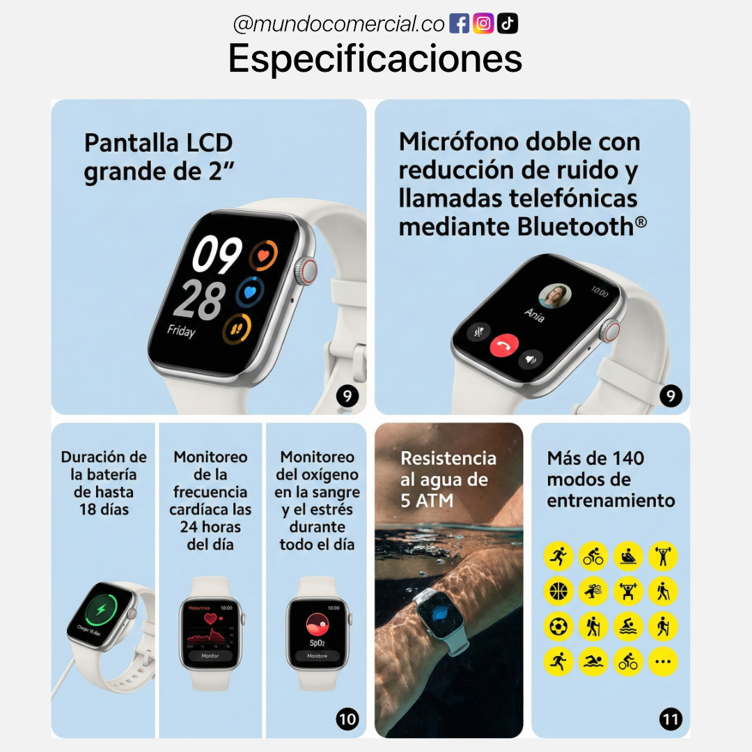 Smartwatch Redmi Watch 5 Active – Deportivo AMOLED