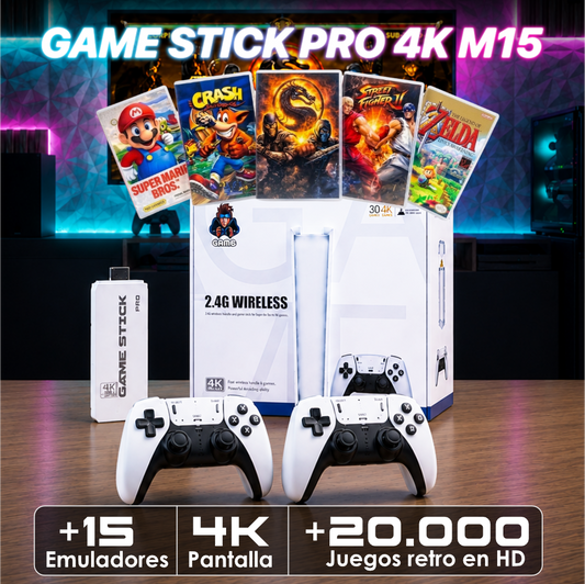 Consola Game Stick Pro 4K™ – Convierte tu TV en una Consola Retro con 20.000+ Juegos