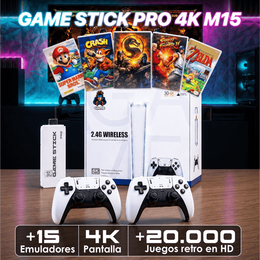 Consola Game Stick Pro 4K™ – Convierte tu TV en una Consola Retro con 20.000+ Juegos