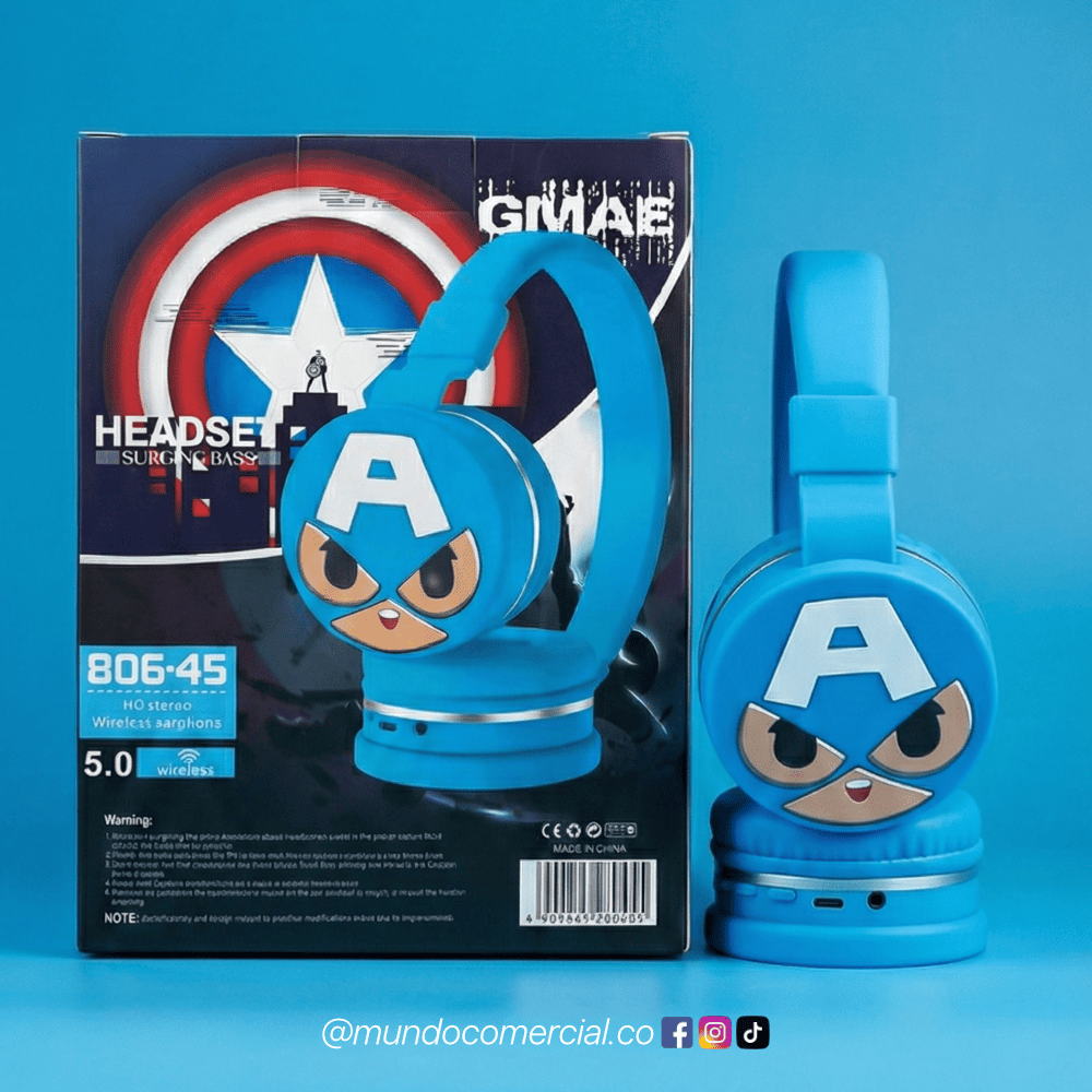 Audífonos Superheroe Bluetooth 3 en 1 Power Sound