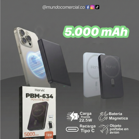 Power Bank Magnético Harvic PBM-634 | Carga Full Velocidad