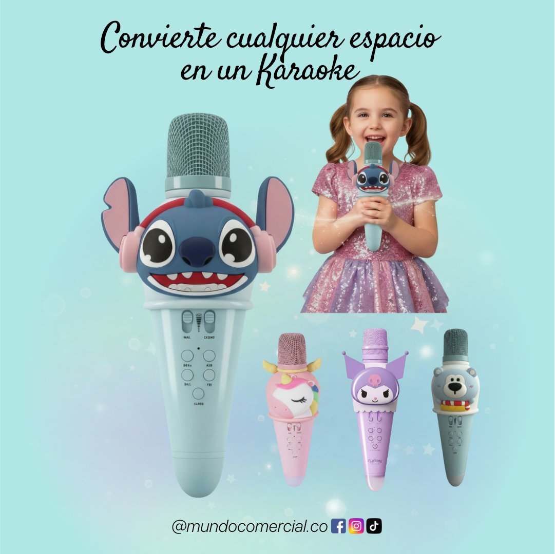 Micrófono Karaoke Inalámbrico LOVELY LED™ – El Show Empieza en Casa