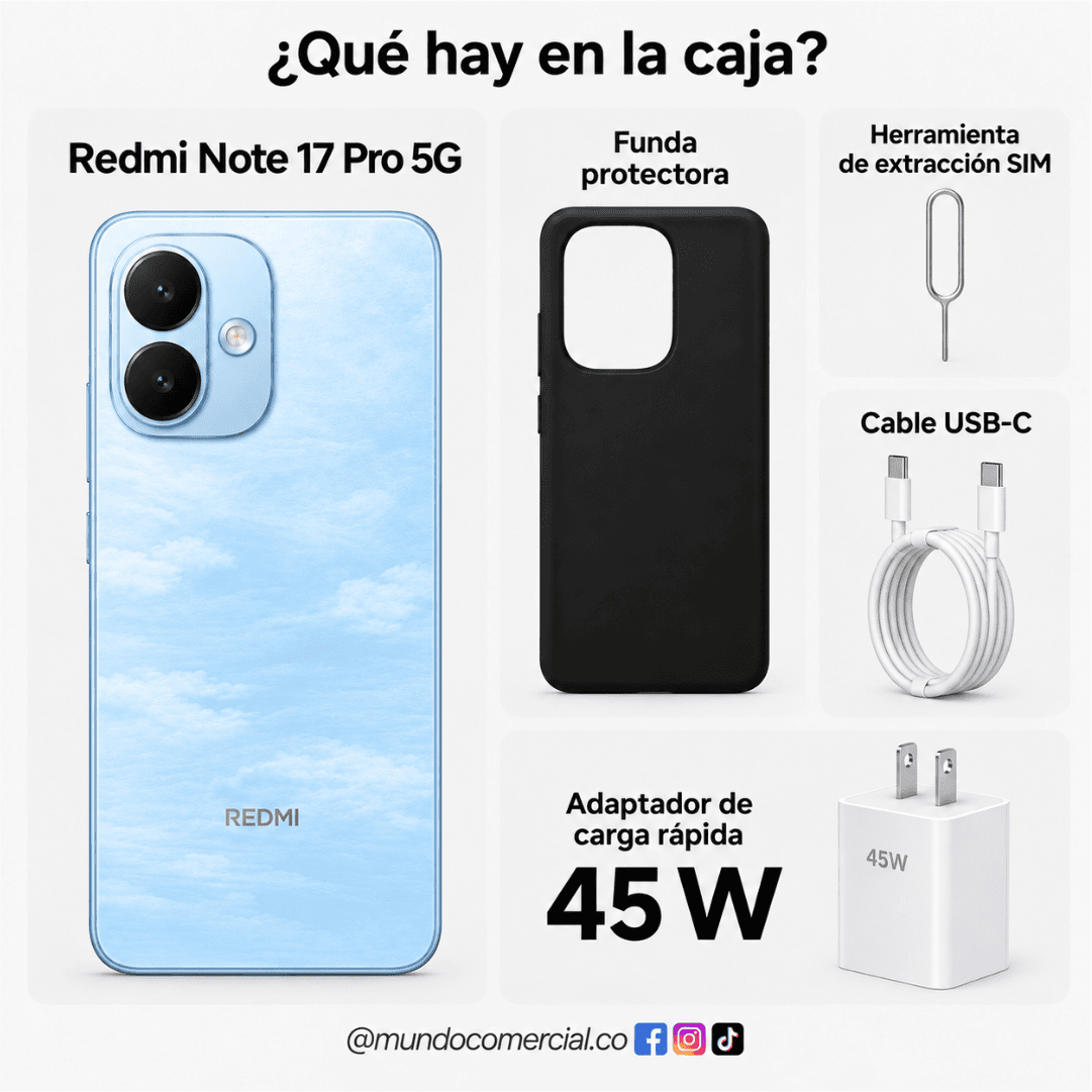 Xiaomi Redmi Note 17 Pro 5G – 6GB RAM, 128GB o 256GB, Pantalla AMOLED 1.5K y Batería 8340 mAh