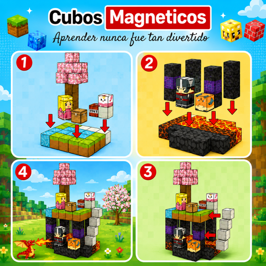 Cubos Magnéticos STEM 100 Piezas Minecraft