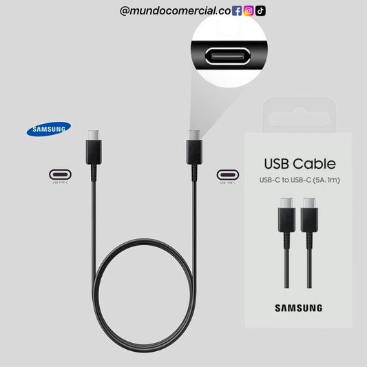 Cable Original USB-C a USB-C para Samsung – Carga Rápida PD 1 Metro