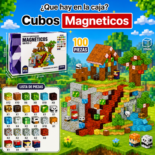 Cubos Magnéticos STEM 100 Piezas Minecraft