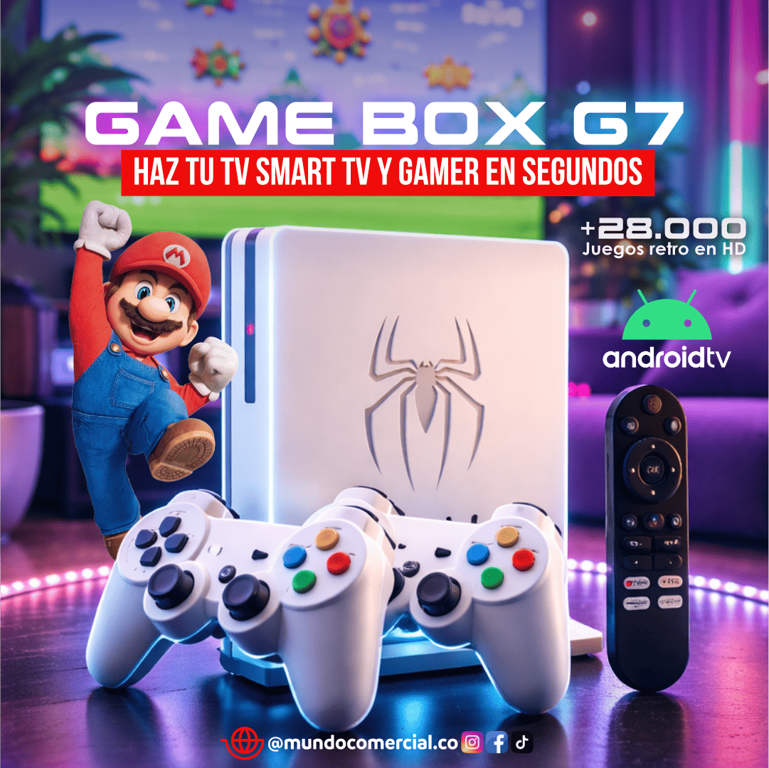 Game Box G7 (Edición Araña) Smart TV + Consola Retro | Más de 25.000 Juegos Clásicos Incluidos