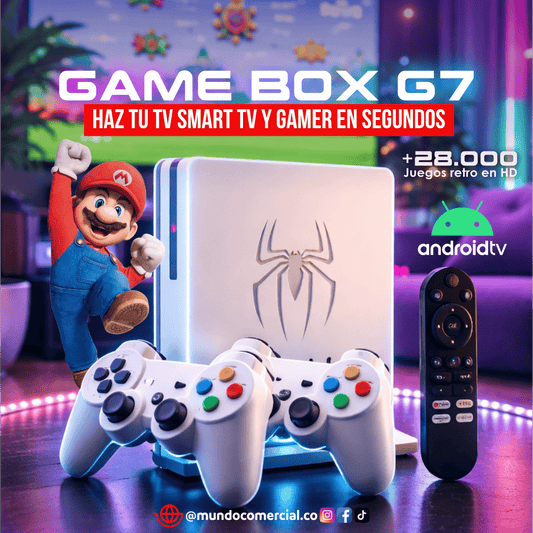 Game Box G7 (Edición Araña) Smart TV + Consola Retro | Más de 25.000 Juegos Clásicos Incluidos