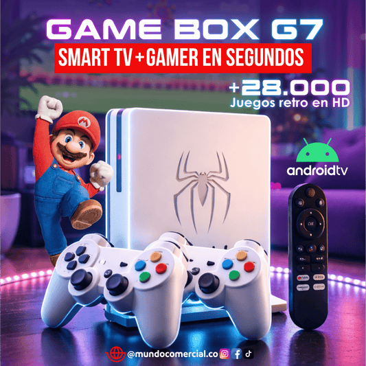 Consola Game Box G7 (Edición Araña) 2 en 1 | Smart TV + Consola Retro | Más de 28.000 Juegos Clásicos Incluidos