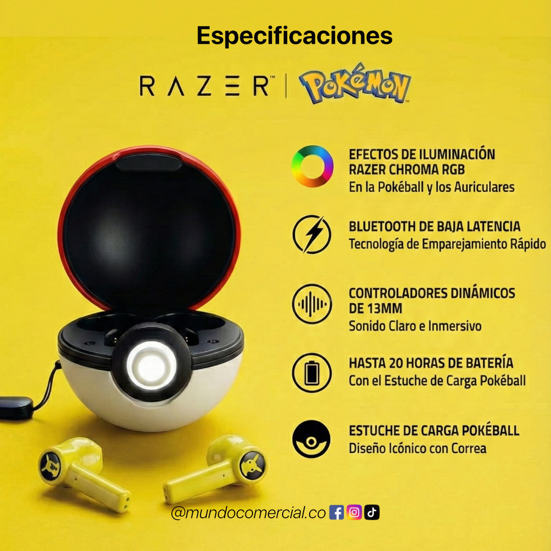 Audífonos Inalámbricos Pikachu | Edición Especial Bluetooth