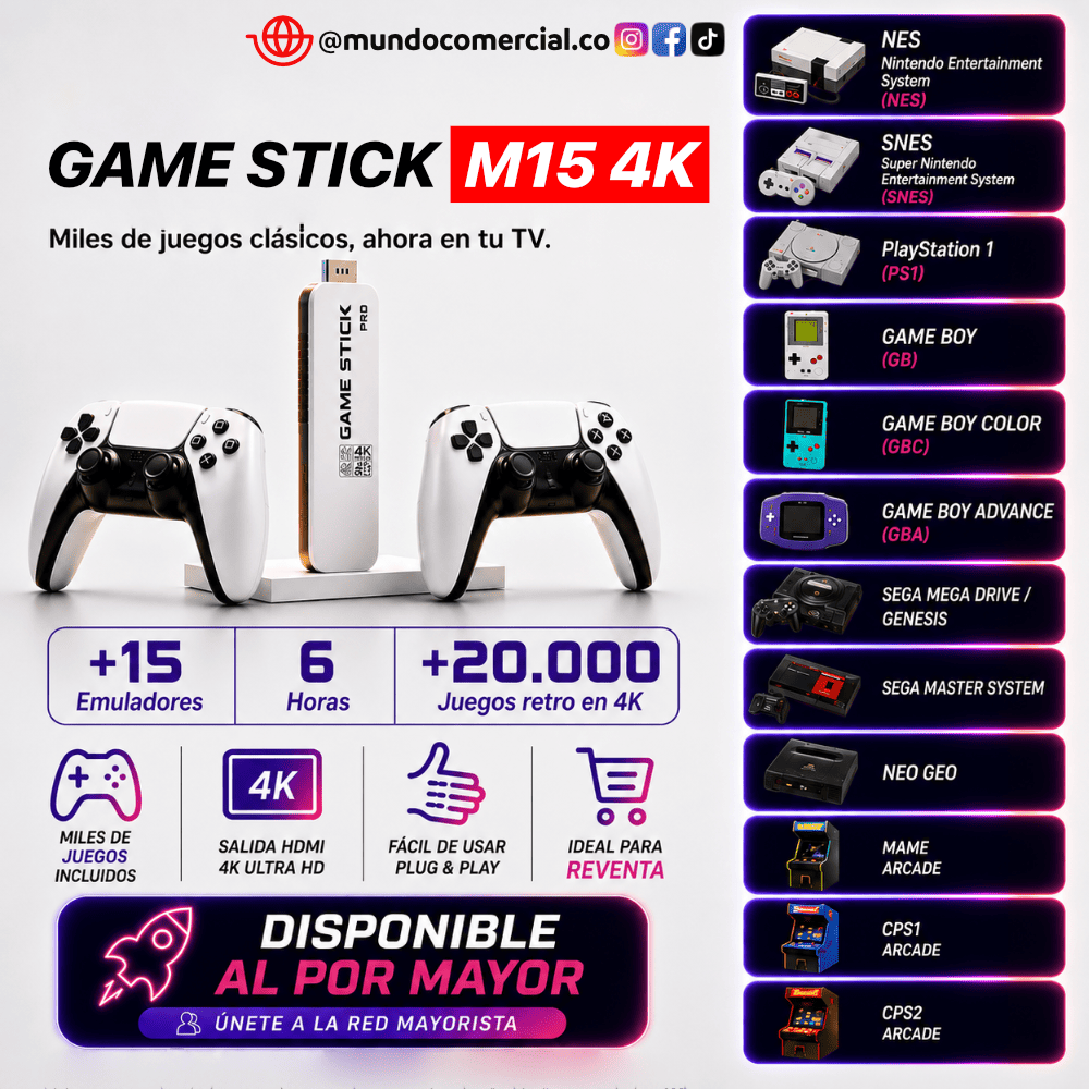 Consola Game Stick Pro 4K™ – Convierte tu TV en una Consola Retro con 20.000+ Juegos