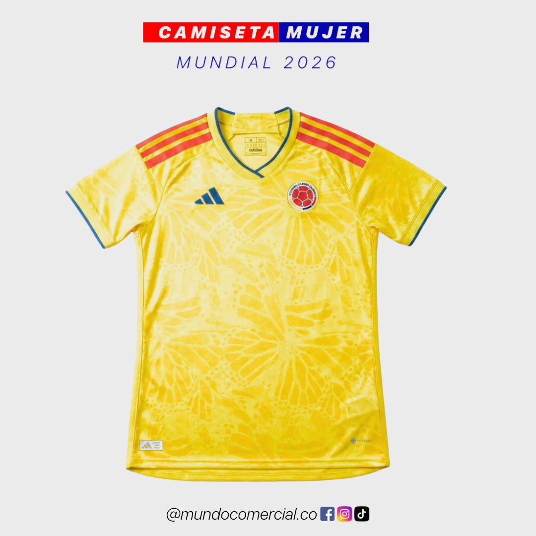 Camiseta Mujer Oficial Colombia Mundial 2026 – Tipo Jugador