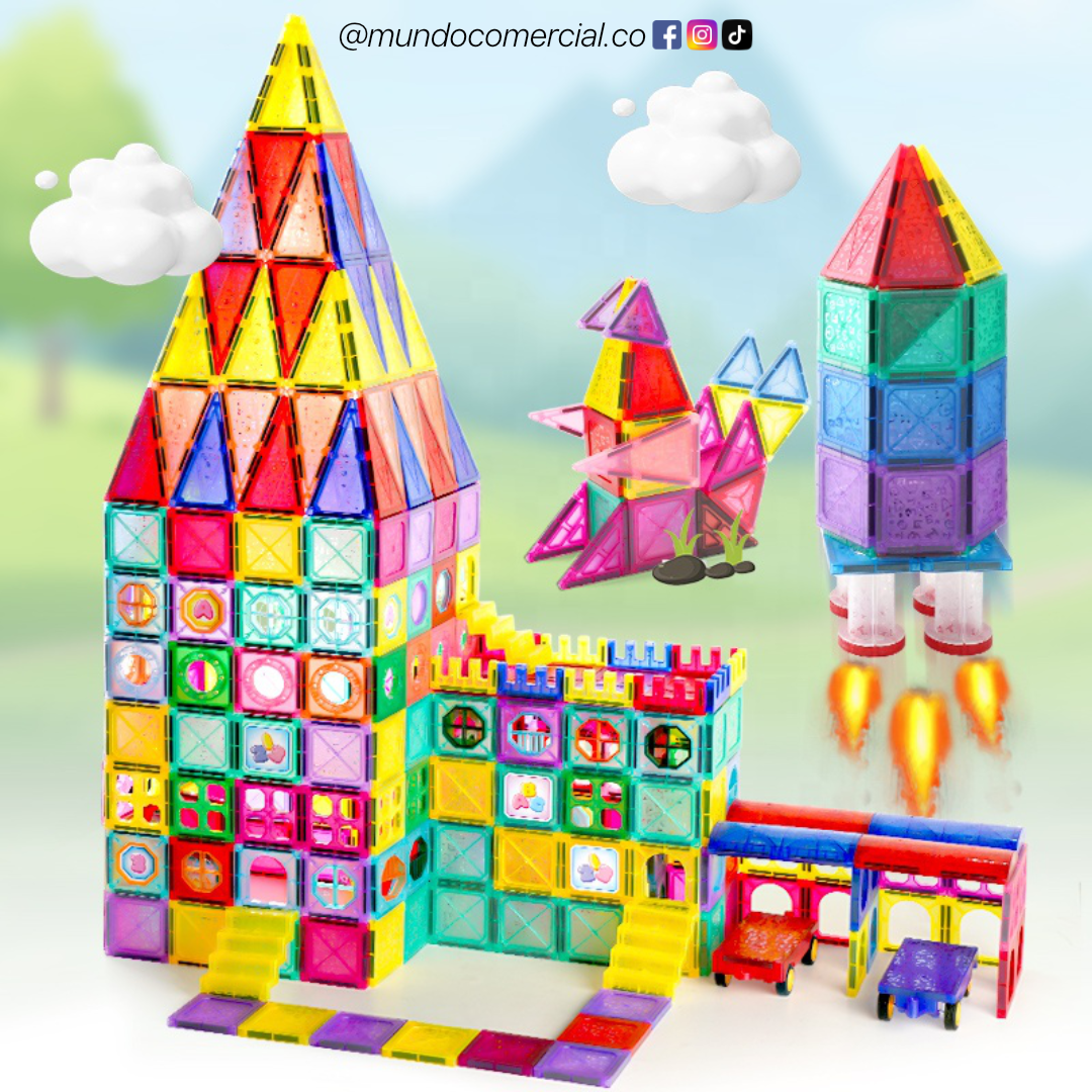 Bloques Magnéticos STEM 110 Piezas 3D – Construcción Educativa Premium