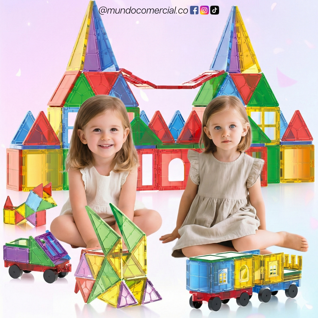 Bloques Magnéticos STEM 110 Piezas 3D – Construcción Educativa Premium