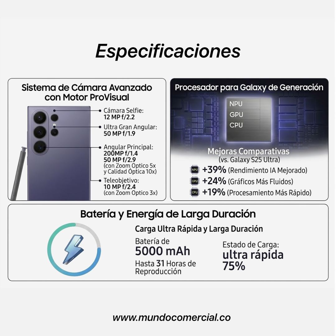 Celular Samsung Galaxy S26 Ultra 512GB – Potencia Sin Límites - Celular