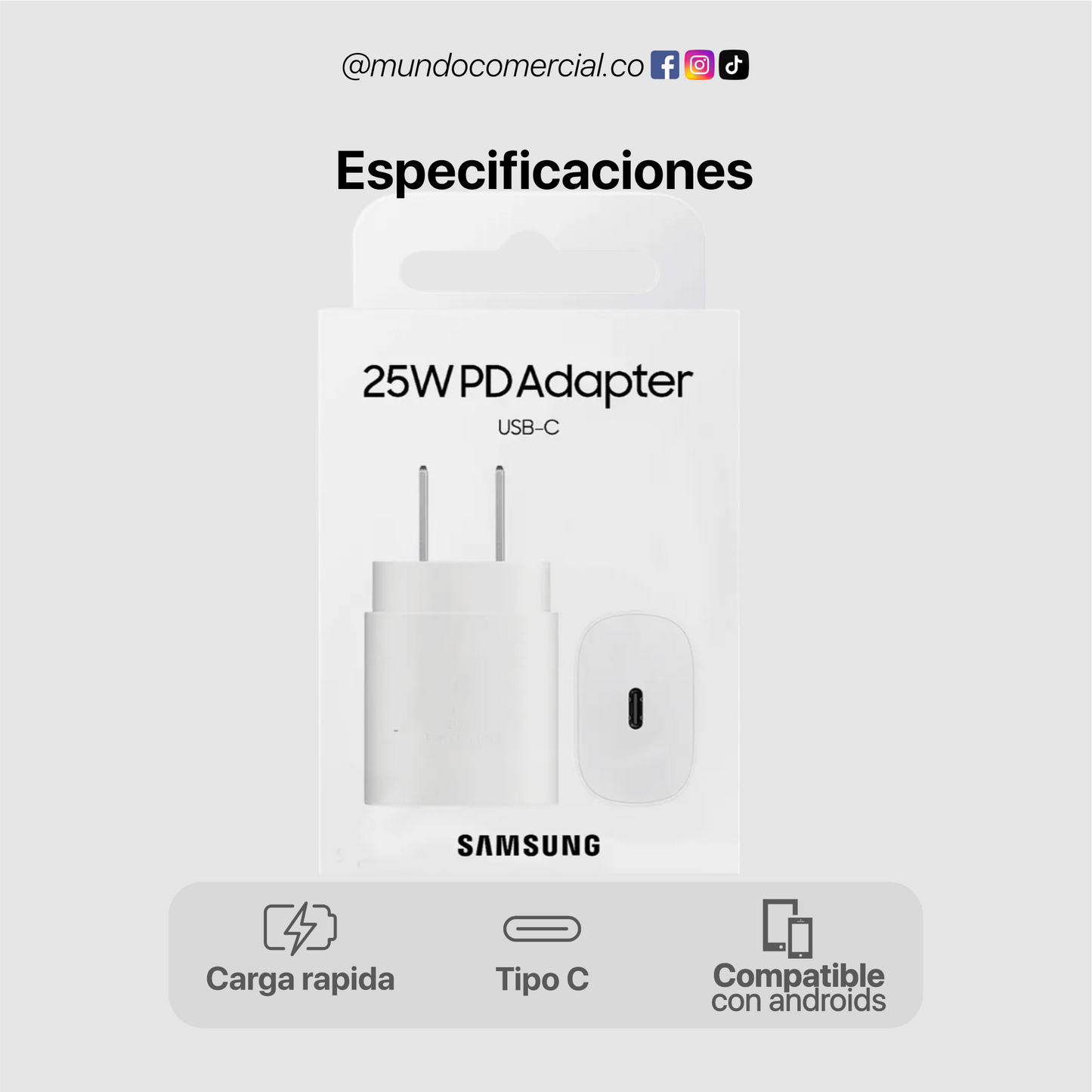 Adaptador USB-C 25W Samsung Original – Super Fast Charging