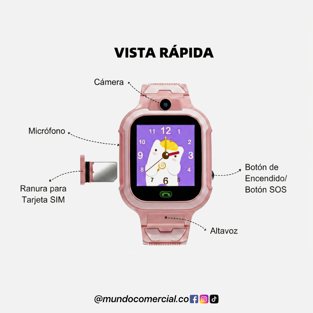 Smartwatch Infantil Z10 One Tech 4G con GPS, Videollamada y Botón SOS