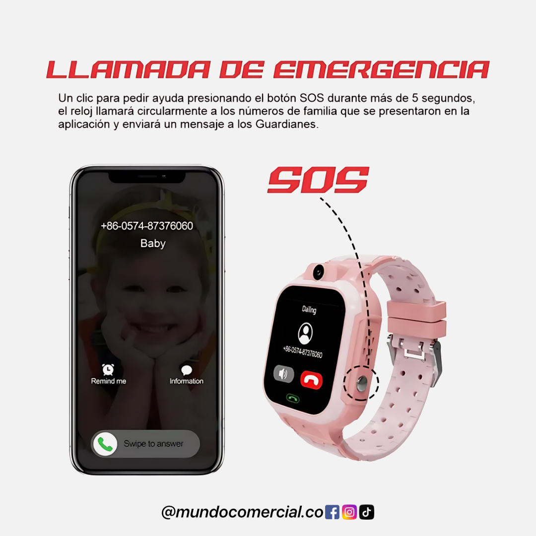 Smartwatch Infantil Z10 One Tech 4G con GPS, Videollamada y Botón SOS