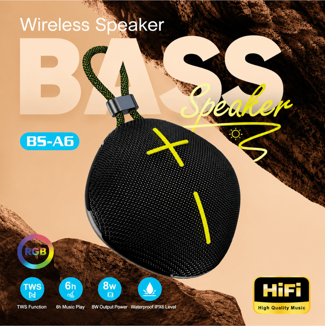 Parlante Bluetooth Bass Speaker B5-A6 RGB Impermeable IPX6 | Sonido HiFi TWS