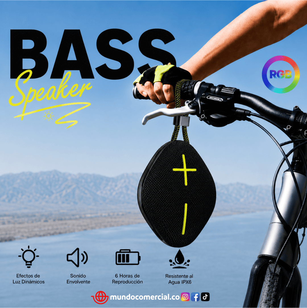 Parlante Bluetooth Bass Speaker B5-A6 RGB Impermeable IPX6 | Sonido HiFi TWS