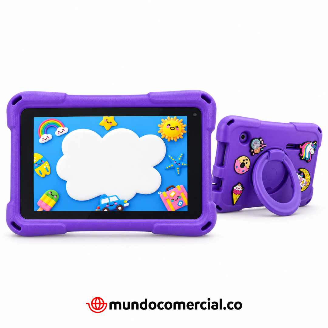 Krono Kids Play – Tablet para Niños 7" con Funda Antigolpes, Android 16, 8GB RAM y 64GB