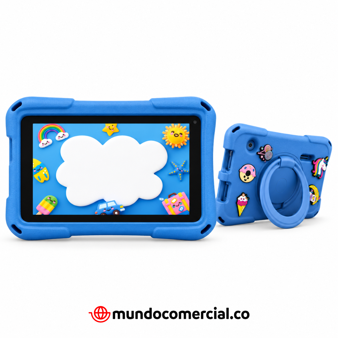 Krono Kids Play – Tablet para Niños 7" con Funda Antigolpes, Android 16, 8GB RAM y 64GB