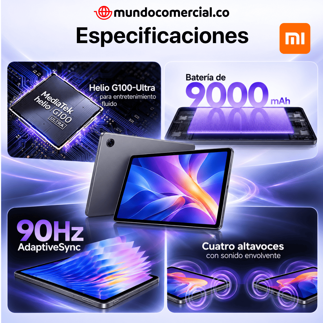 Xiaomi Redmi Pad 2 4G – Tablet 11" con SIM Card, 128GB, 4GB RAM, Pantalla 2.5K 90Hz y Batería 9000 mAh