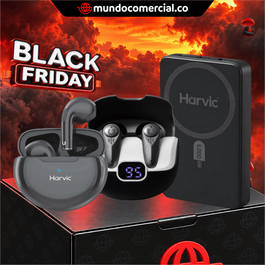 Combo Viajero - Harvic Power Bank  + Audífonos Traductores Harvic + Audífonos GRATIS