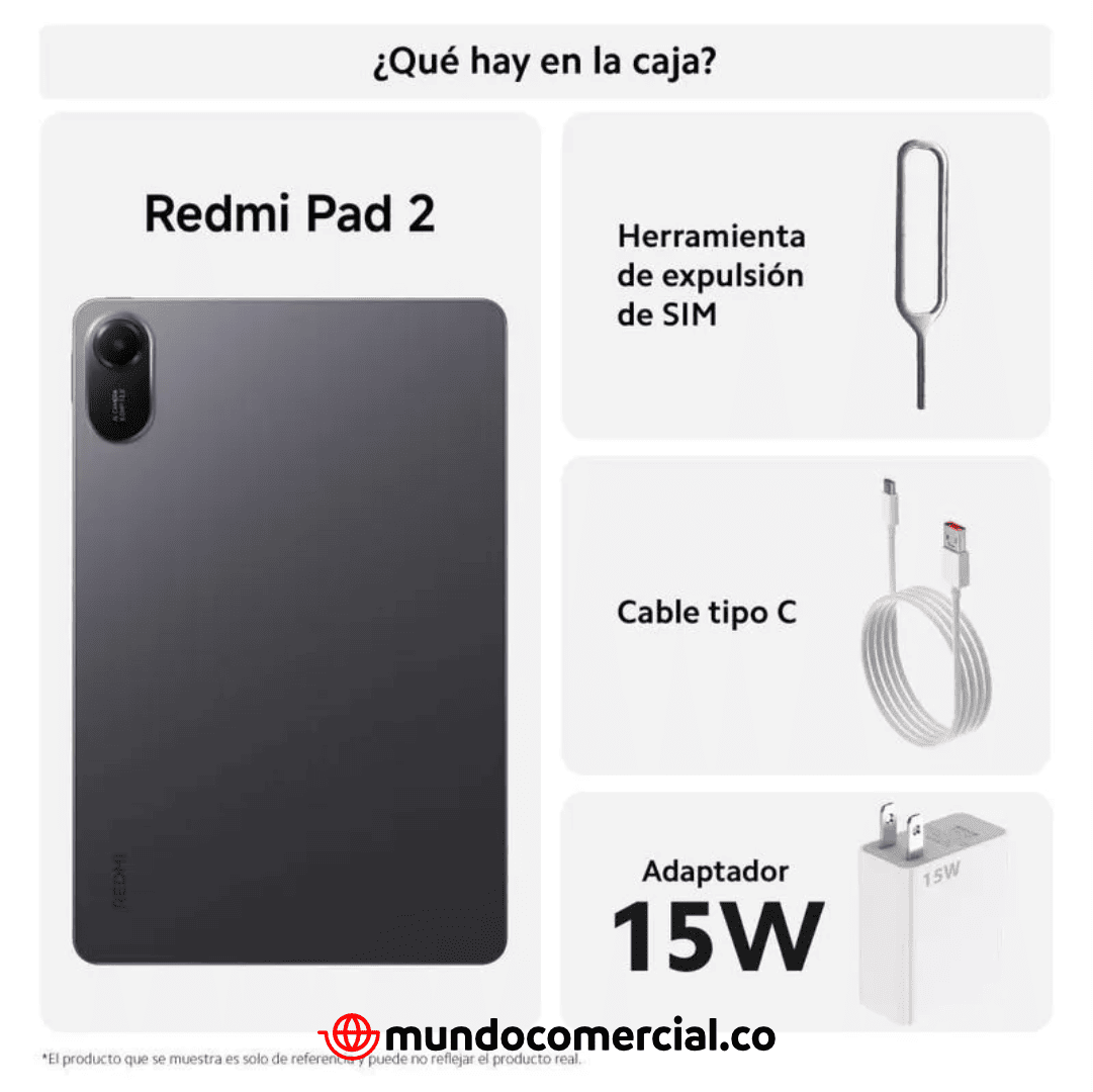 Xiaomi Redmi Pad 2 4G – Tablet 11" con SIM Card, 128GB, 4GB RAM, Pantalla 2.5K 90Hz y Batería 9000 mAh