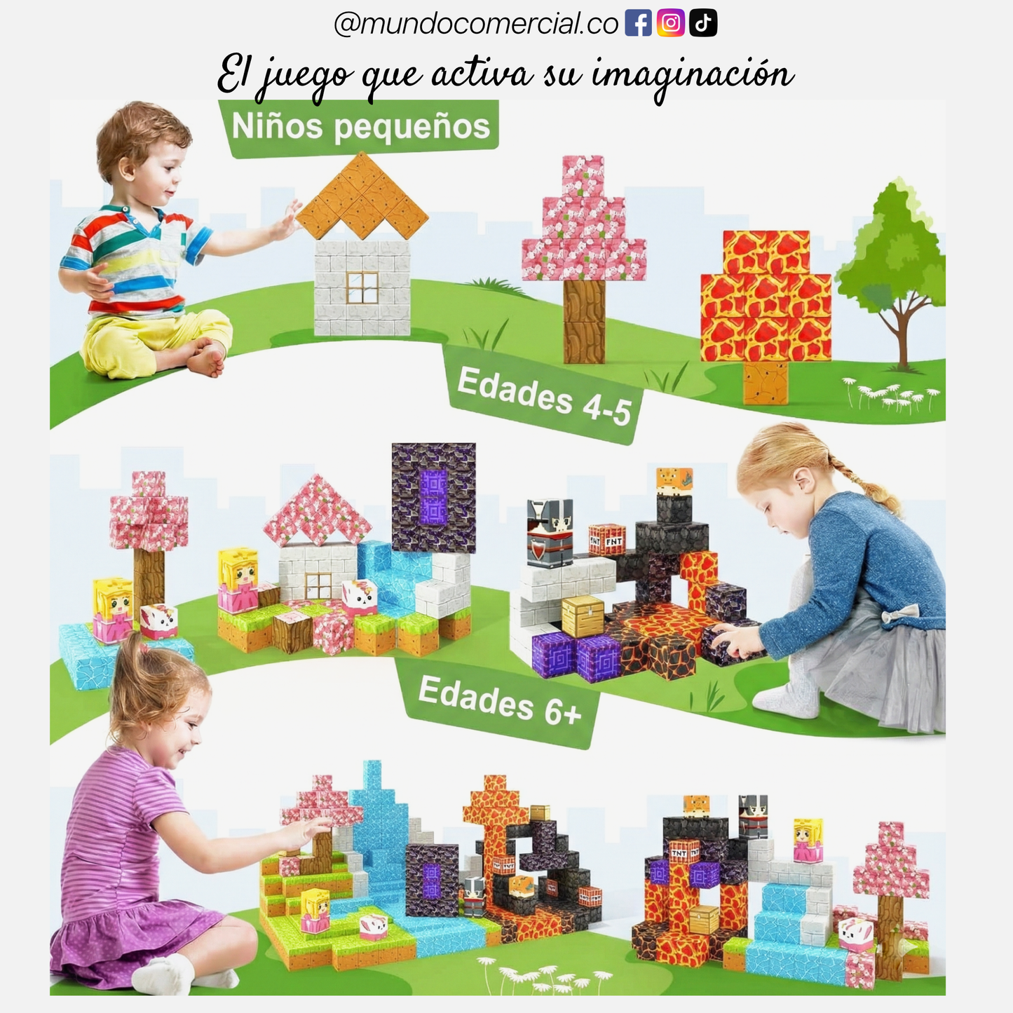 Cubos Magnéticos STEM 100 Piezas – Animales Educativos