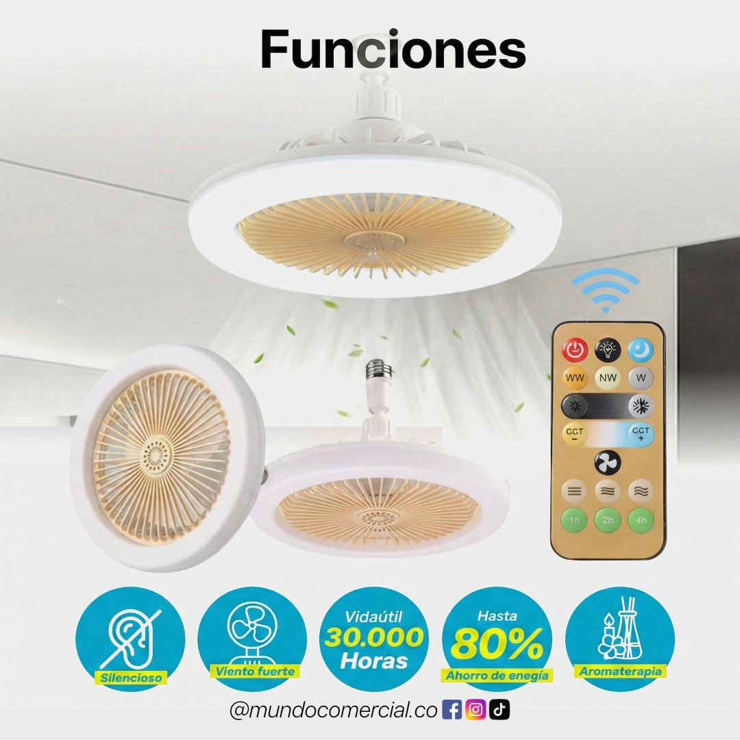 Lámpara LED Multifuncional 3 en 1 – Ventilador, Iluminación y Aromaterapia