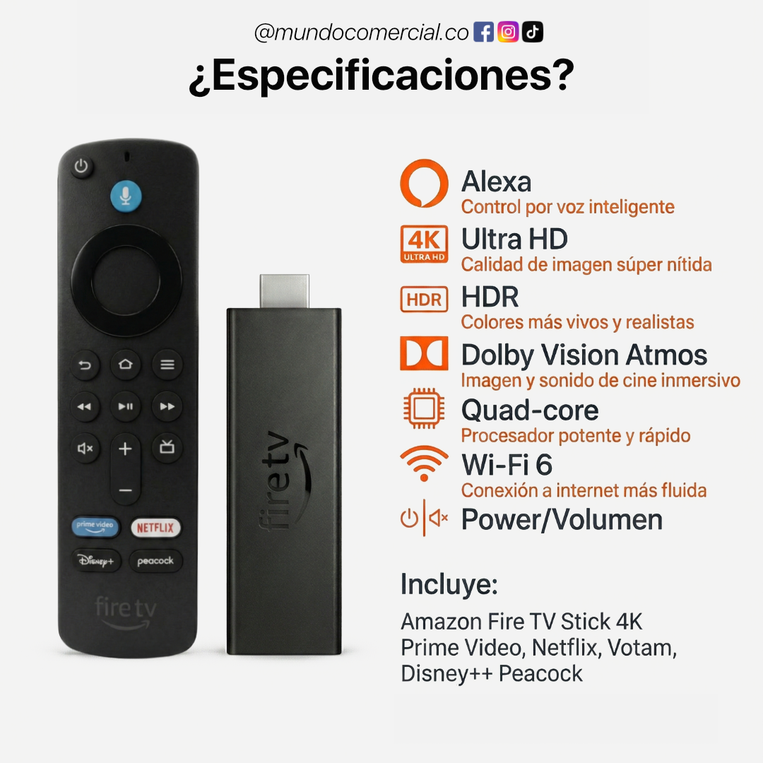 Streaming Amazon Fire TV Stick 4K con Alexa – Ultra HD HDR