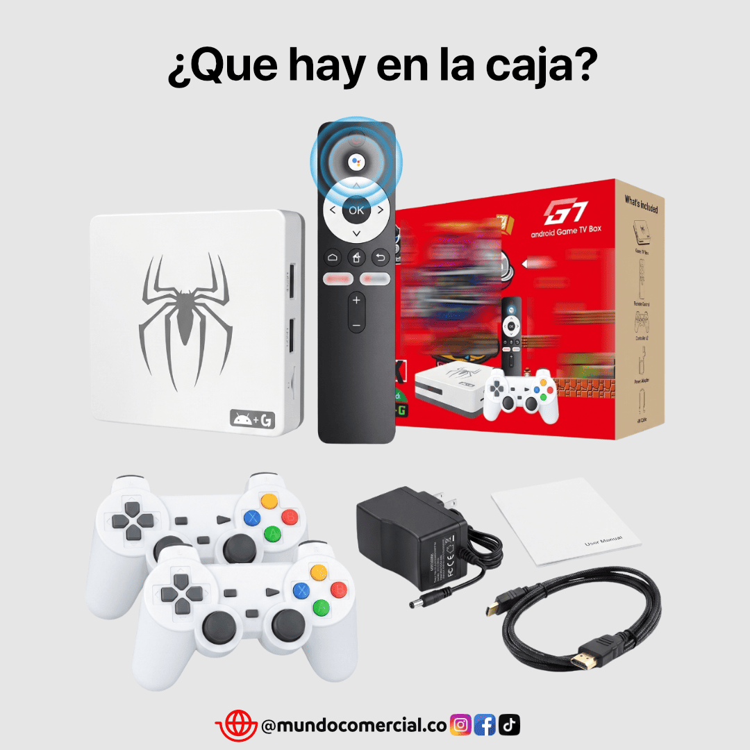 Game Box G7 (Edición Araña) Smart TV + Consola Retro | Más de 25.000 Juegos Clásicos Incluidos