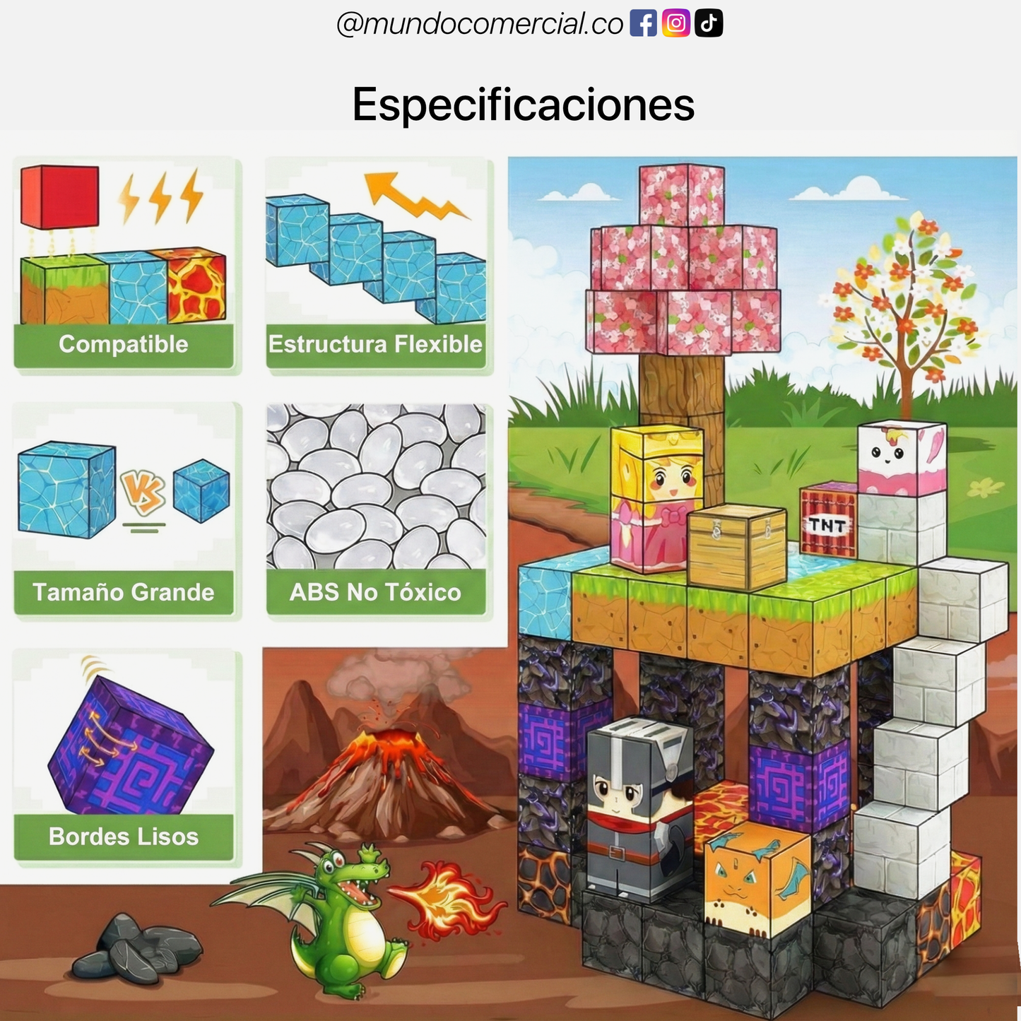 Cubos Magnéticos STEM 100 Piezas – Animales Educativos