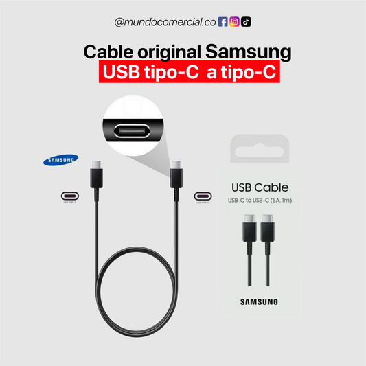 Cable Original Samsung USB-C a USB-C – Carga Rápida PD 1 Metro