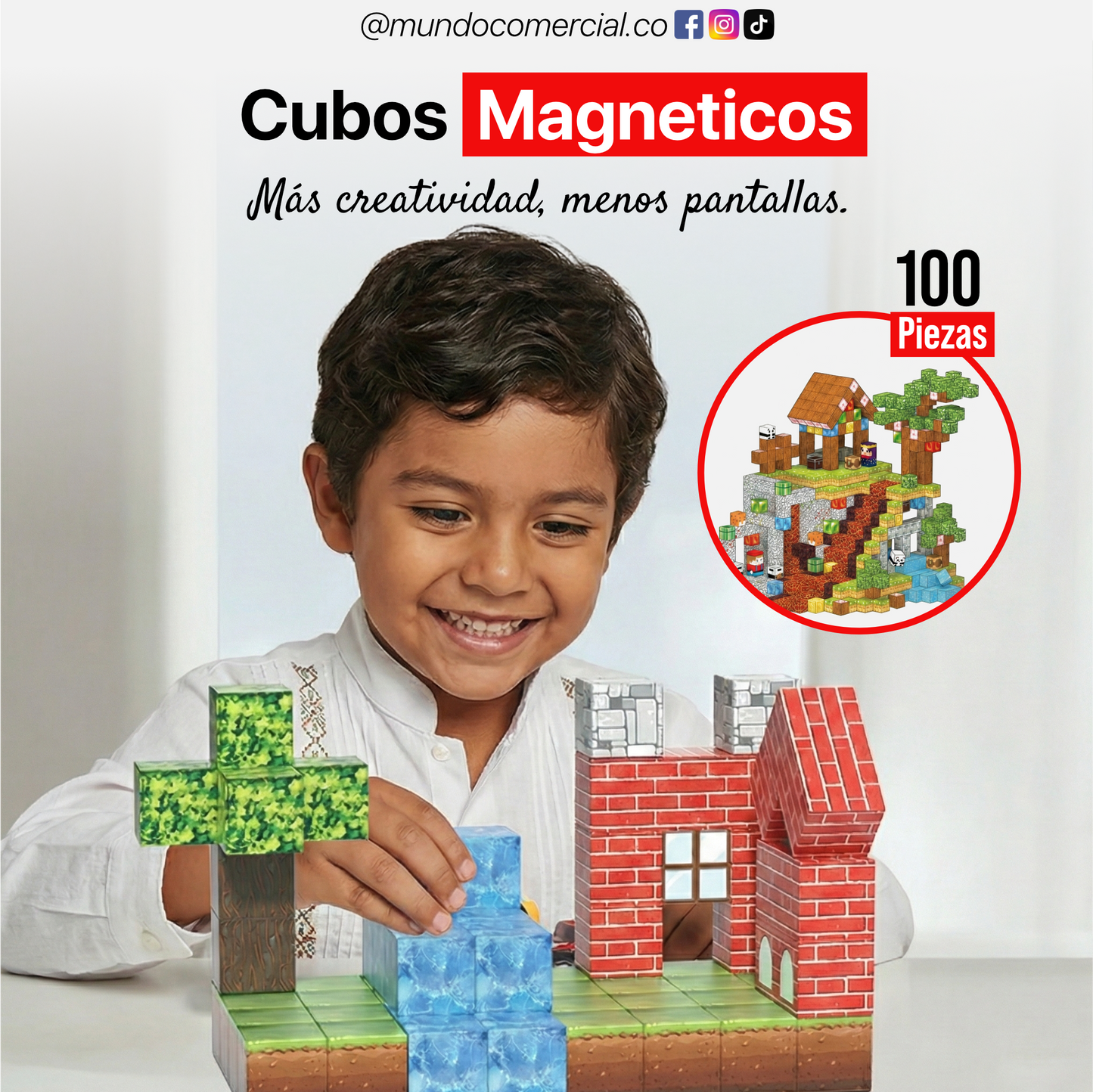 Cubos Magnéticos STEM 100 Piezas – Animales Educativos
