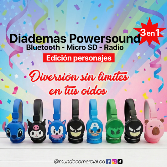 Audífonos Kids Bluetooth 3 en 1 Power Sound