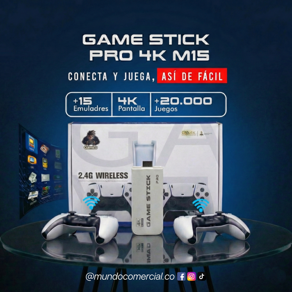 Consola Game Stick Pro 4K™ – Convierte tu TV en una Consola Retro con 20.000+ Juegos