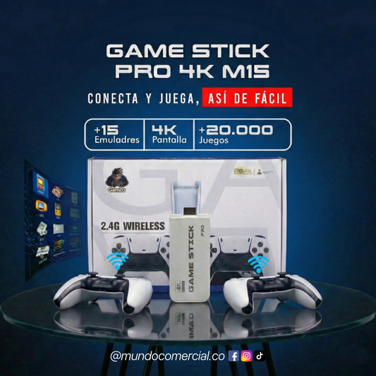 Consola Game Stick Pro 4K™ – Convierte tu TV en una Consola Retro con 20.000+ Juegos