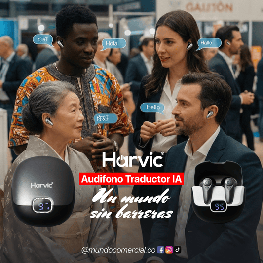Audífonos con Traductor Inteligente en Tiempo Real - Harvic BT-1551