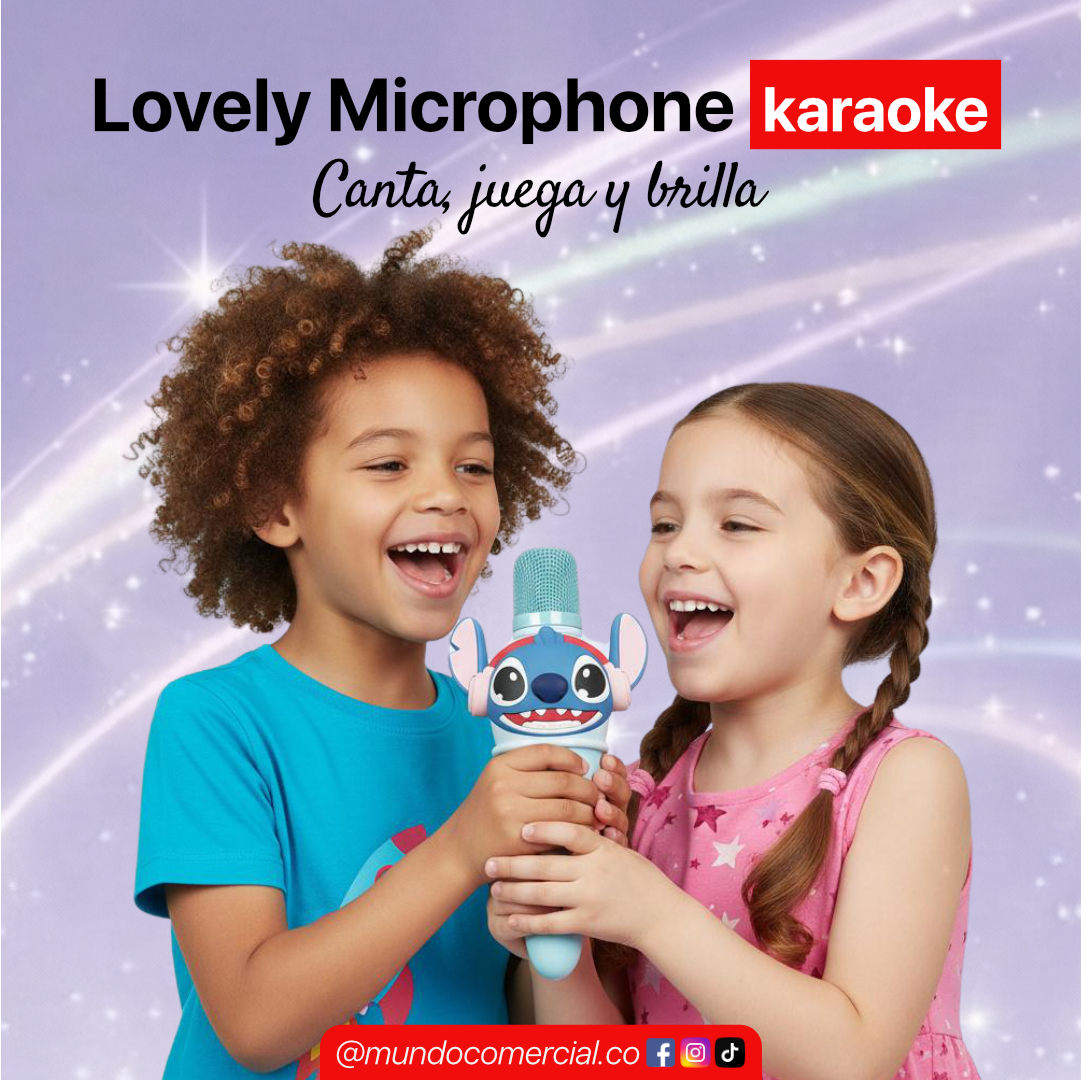 Micrófono Karaoke Inalámbrico LOVELY LED™ – El Show Empieza en Casa