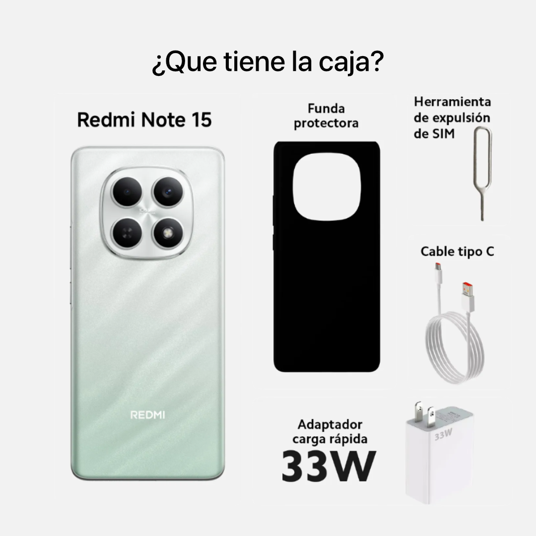 Celular Xiaomi Redmi Note 15 | 5G | 8GB RAM + 256GB – Potencia y Cámara de Alto Nivel